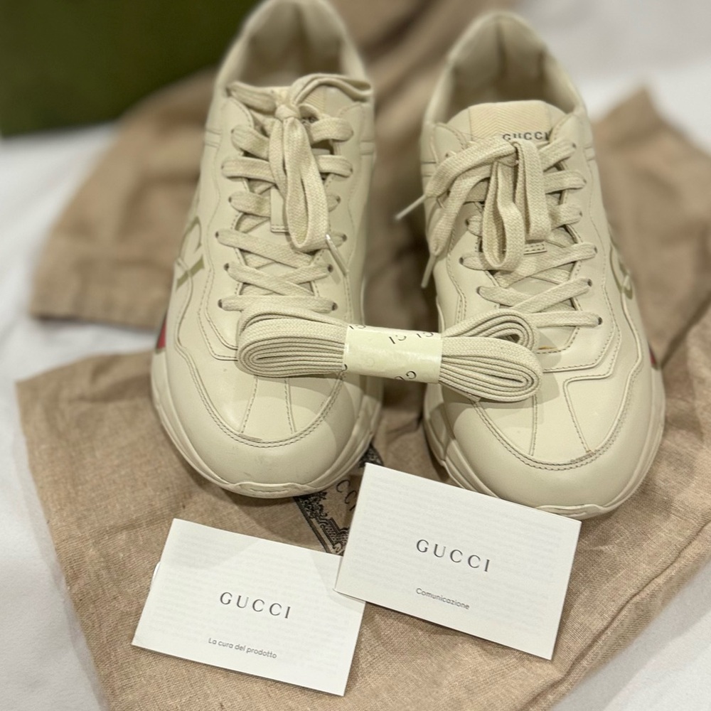 Gucci Beige Leather Sneakers
